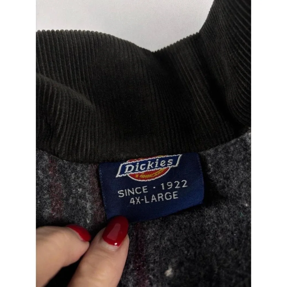 Dickies‎ Blanket Lined Duck Canvas Work Jacket Black Corduroy Collar Chore 4XL
